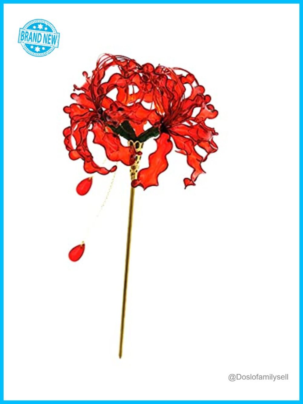 Handmade Lycoris Radiata Hairpin Kanzashi Hair Stick Kimono Cosplay - Picture 3 of 5